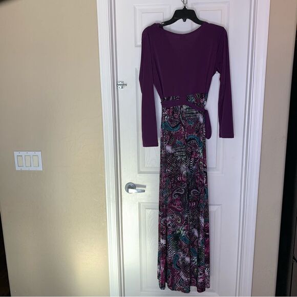 Flirty Pink Maternity Maxi Dress Burgundy and Paisley Size XL - Picture 7 of 10